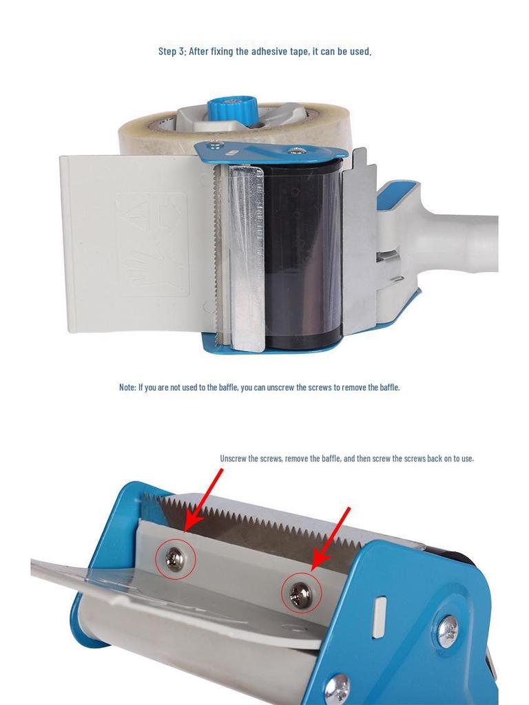 72mm Metal Tape Dispenser Handheld Cutter Sealing Machine 3-inch