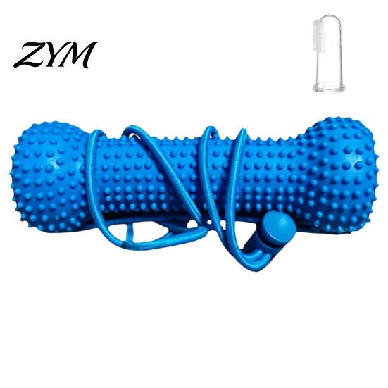 Safe Puppy Chew Toy Dog Toys for Aggressive Chewers, 2-in-1 Teeth Cleaning Dental Care with Teething Rope, Bone Shaped TPR Interactive Tough