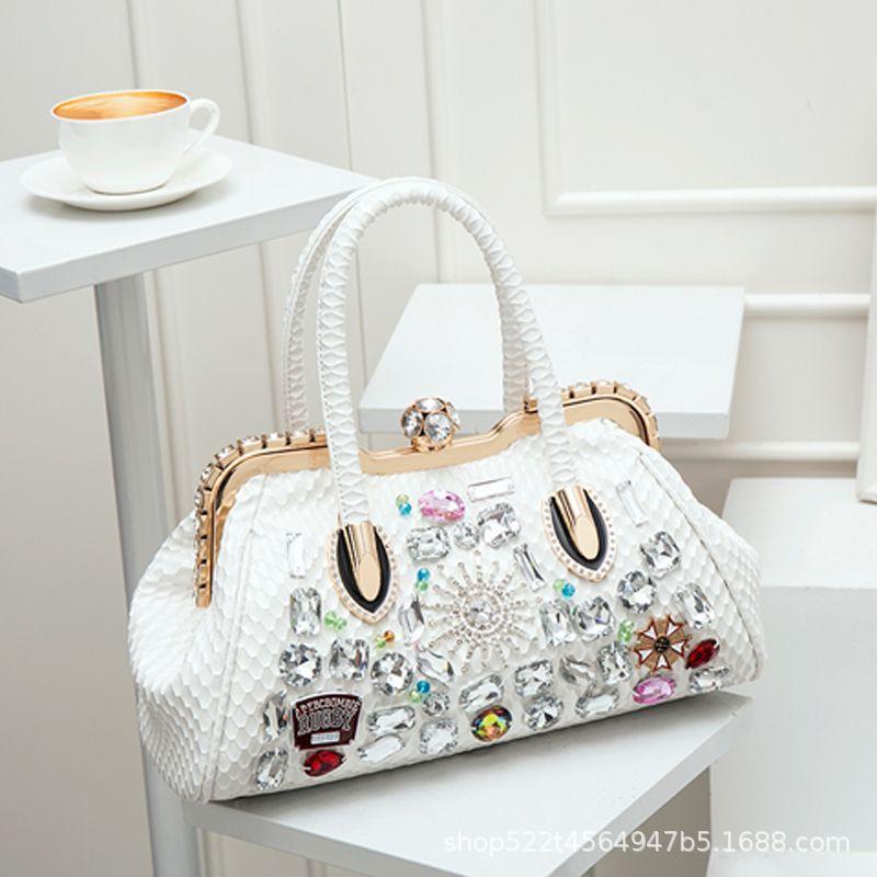 Fashion Rhinestone Clutch Bag Crossbody Shoulder Handbag Lock Womens Trendy