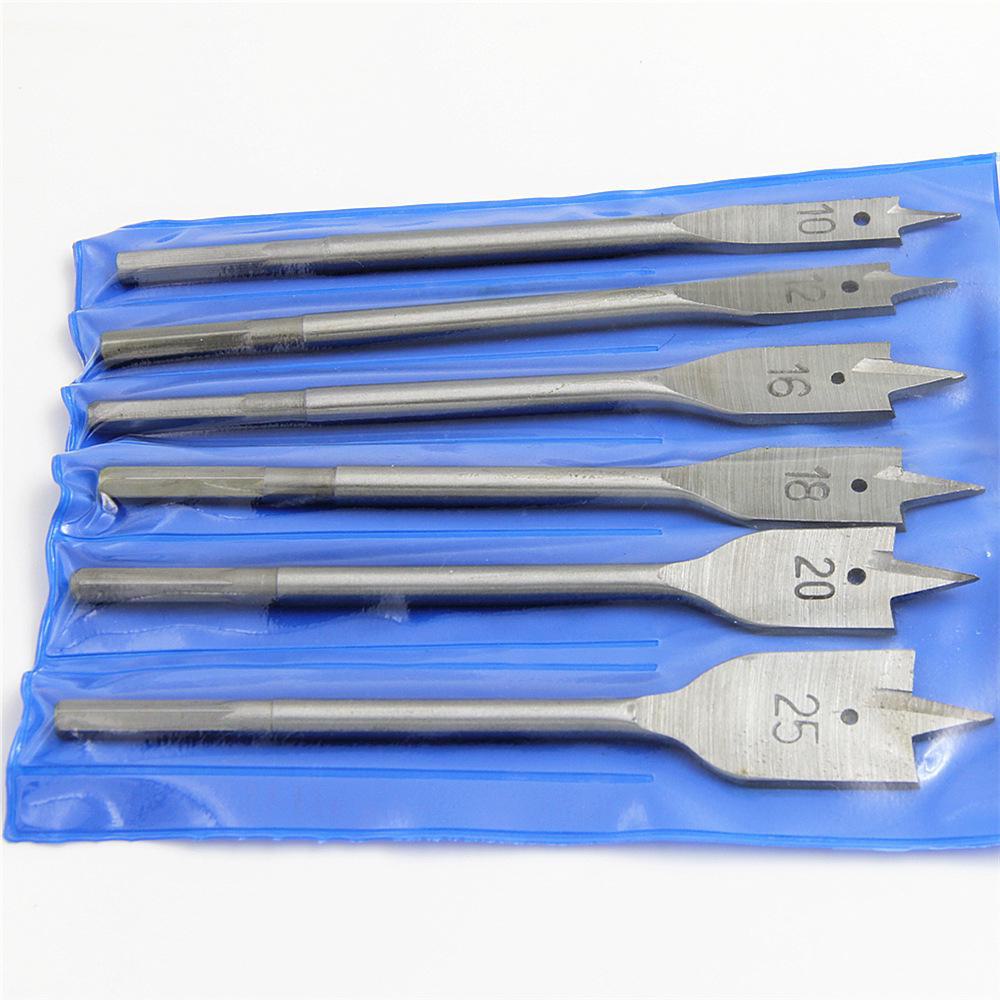 Набор из 6 шт. плоского сверла натурального цвета с шестигранной ручкой для деревообработки