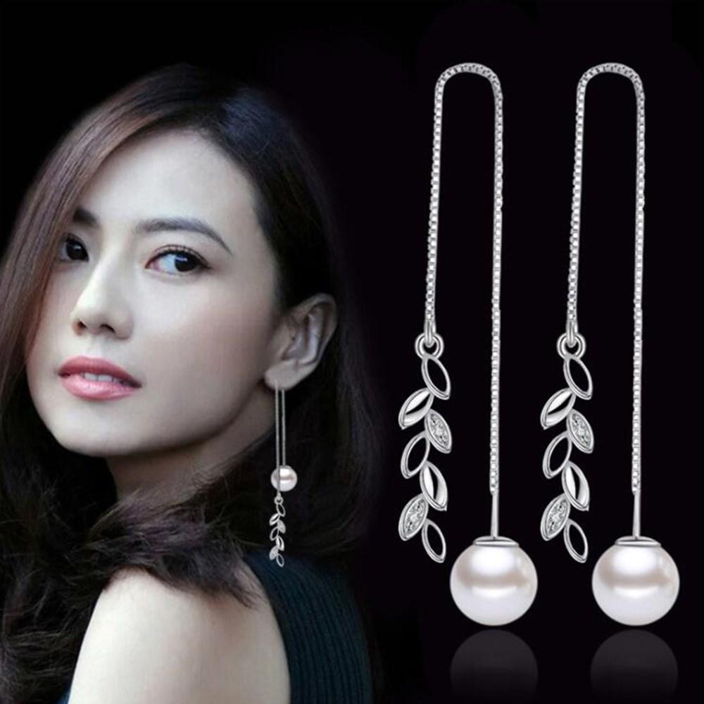 Стерлингового серебра 925 пробы, новые женские модные украшения высокого качества с жемчугом и кубическим цирконием, длинные ювелирные изделия с кисточками