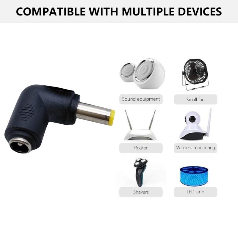 Portable DC5521 Female To DC5.5x2.5mm Male Converter Adapter Elbow Conversion Head for Various Laptops Brands