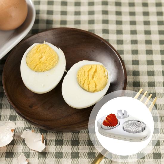 Yousheng Яйцерезка для вареных яиц Яйцерезка 3-в-1 Нержавеющая сталь Измельчитель яиц Яйца Виноград Клубника Слайсер