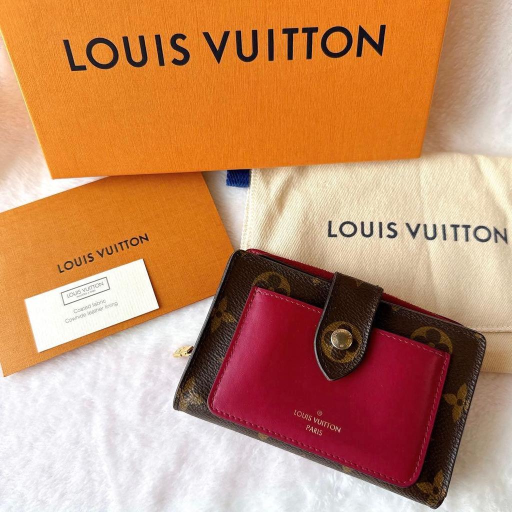 Used Beautiful Louis Vuitton Portefeuille Juliet Monogram Fuchsia Bifold Wallet