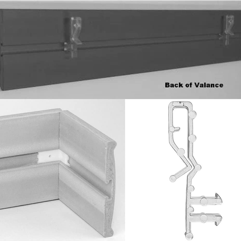 10 pcs 2-1/8 inch Hidden Channel Valance Clips for Horizontal Wood Blinds Mini Blinds Retainer Holder for The Valance with a Groove in The Back
