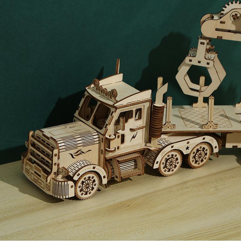 Сделай сам Ручная работа Деревянная Модель Автокрана 3d Трехмерный Пазл Подарок Детские Игрушки Настольные Украшения