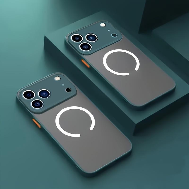Полупрозрачный Магнитный Бронированный Чехол Для Телефона Для iPhone 17 16 15 14 13 12 Pro Max Plus Air Для Magsafe Магнитная Беспроводная Зарядка Обложка
