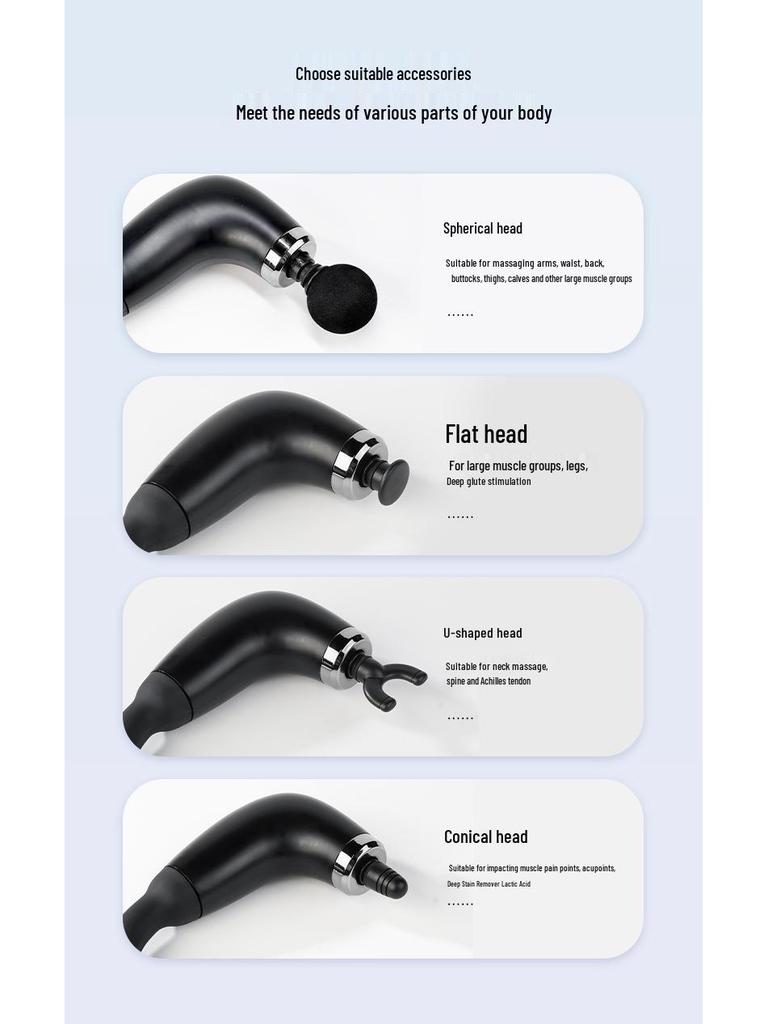 Массажный пистолет с длинной ручкой для локтей и тела для шеи, плеч, талии, спины и шейного отдела позвоночника