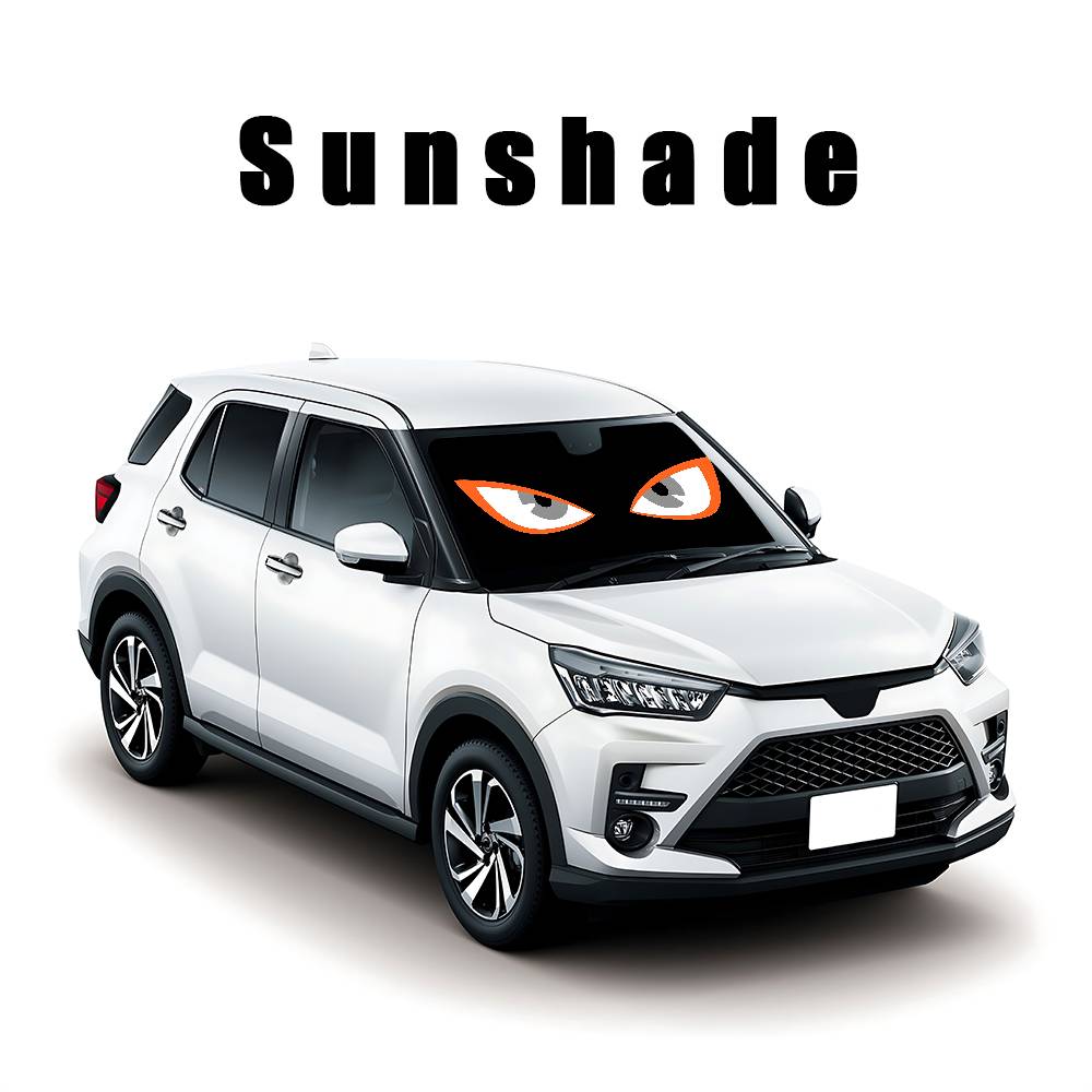 Cartoon Angry Eyes Car SunShade Car Sunshade Covers Cover Universal Windscreen Folding Visor