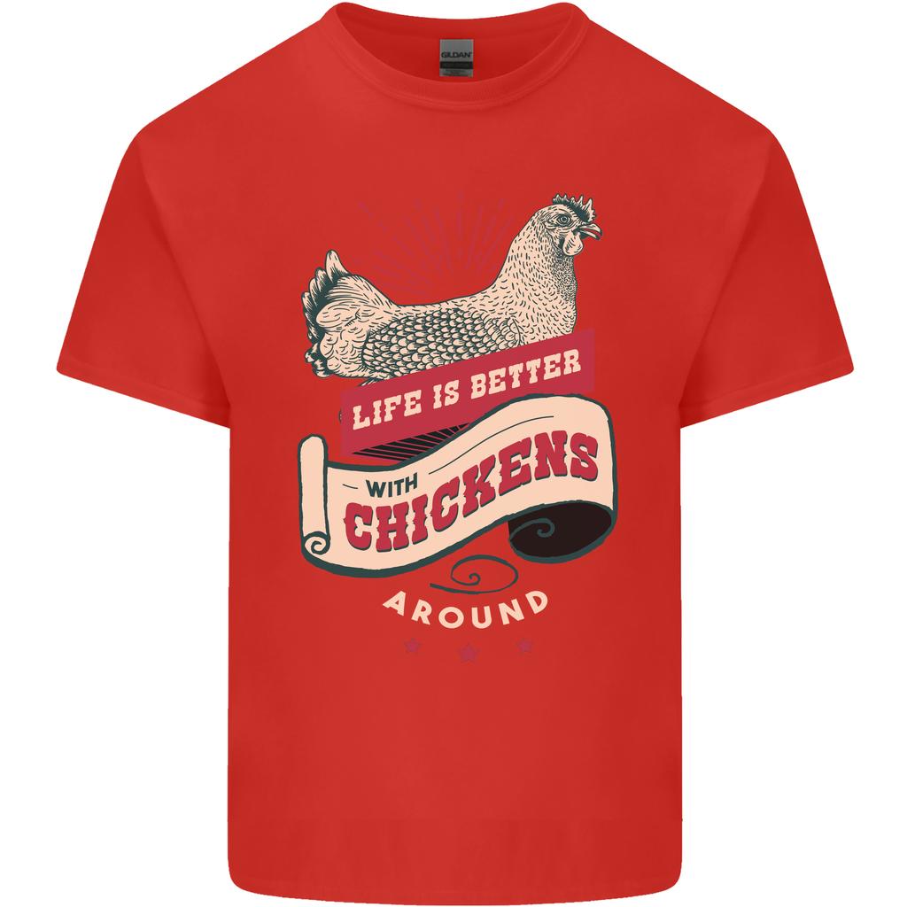 Life is Better With Chickens Around Farmer Unisexs Light Cotton TShirt