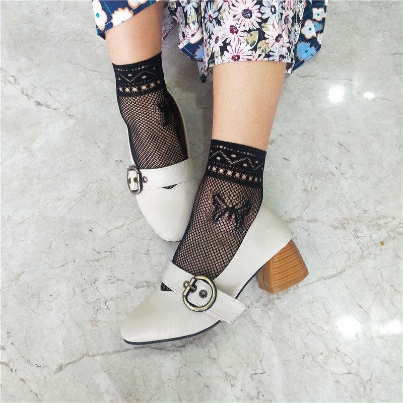 4 пары ретро кружева кружева сетки сексуальные полые чулки женские короткие чулки черные