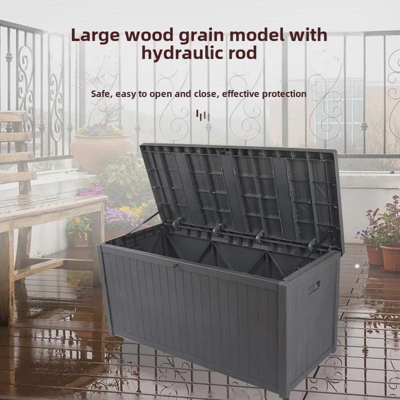 Шкаф для хранения вещей в саду: Водонепроницаемый и солнцезащитный ящик-перекидной верх для использования во дворе семьей на вилле