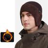 Knitted Cap Men's Winter Velvet Warm Cap Thick Cold-Resistant Riding Wool Cap