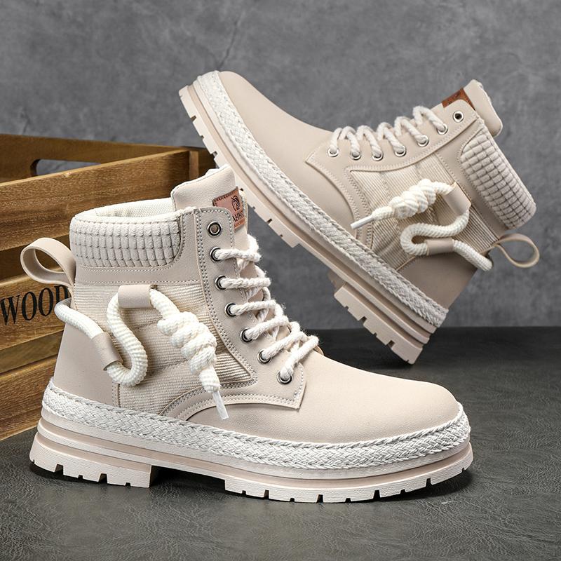 Модная мужская повседневная обувь для активного отдыха Модные модные цветные рабочие ботинки Нескользящие ботинки по щиколотку Износостойкая мужская обувь для ходьбы