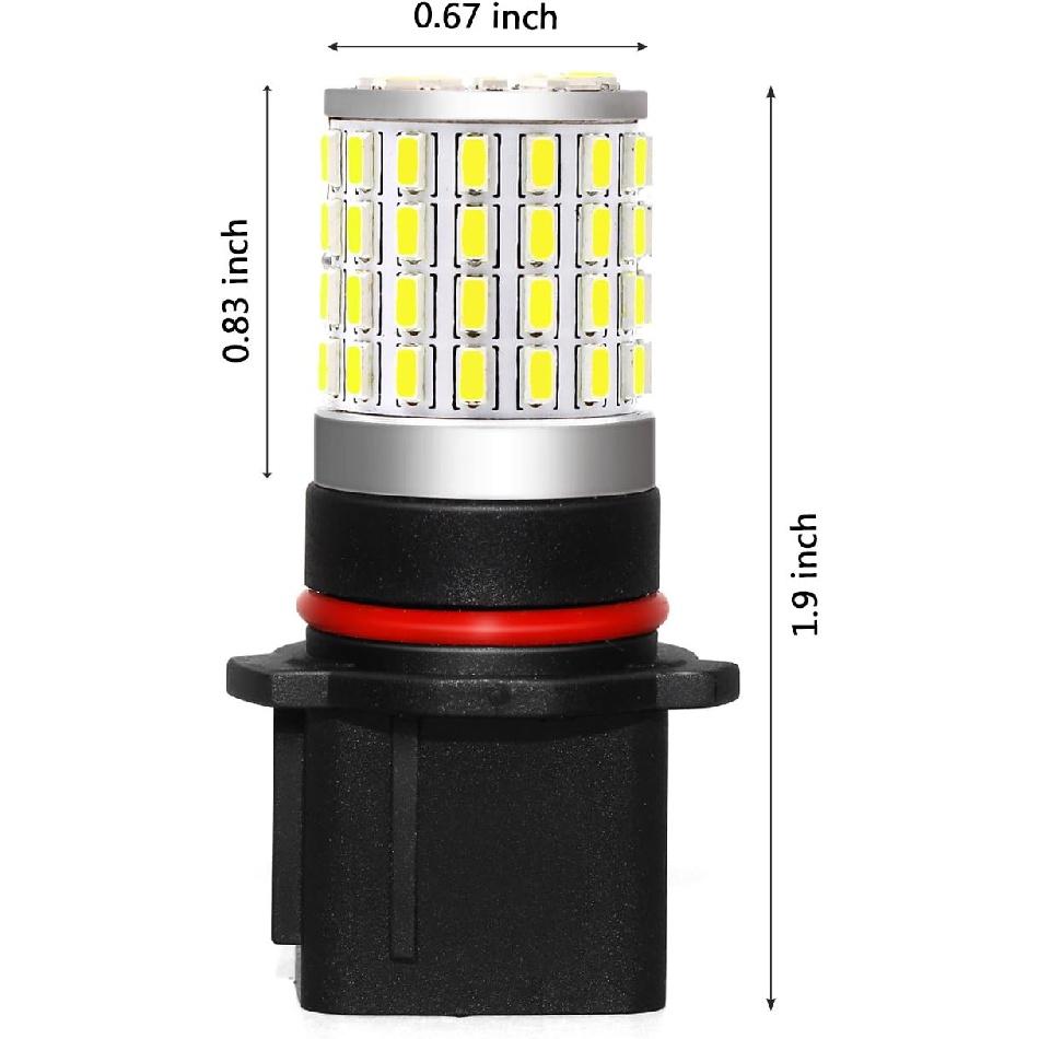PHINLION PSX26W 12278 LED Fog Lights, PWY26W H28W LED DRL Bulbs, 2000 Lumens Super Bright 3014 72-SMD 12278C1 12V Car Fog Lamps, 6000K Xenon White