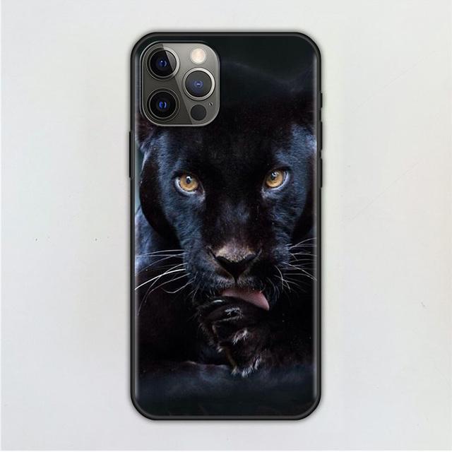 Чехол для мобильного телефона для Iphone 12 Mini 11 Pro X Xs Max Xr 8 7 6 6s Plus Se черный силиконовый чехол из ТПУ Fundas Capa Panther Cheetah