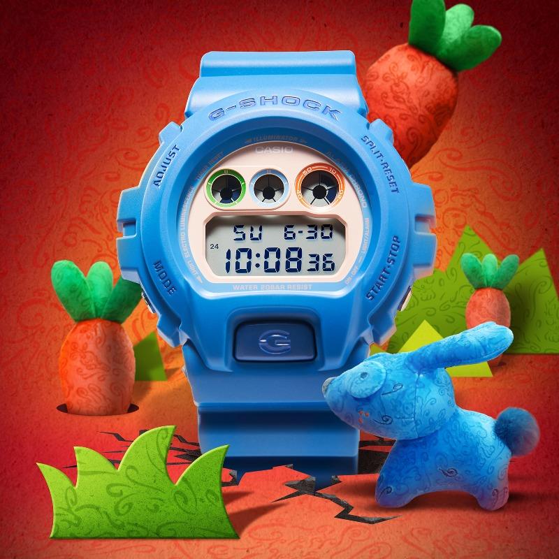 Casio Мужские кварцевые часы G-SHOCK с resin-корпусом, водозащитой 200 м, ударопрочностью, будильником DW-6900MTSS22-2PFM