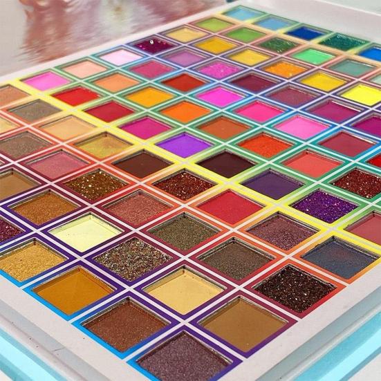 Не слеживающаяся многоцветная портативная 99-цветная блестящая пластина для теней для век для девочек