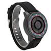 Magnetic Suspension Watch Unisex Cool Waterproof Quartz Wrist Watch for Couples with Black Shell Red Blue Circle