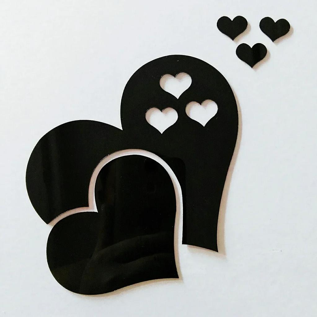 3D Зеркальные Наклейки на Стену Сердца Модные DIY Наклейки Самоклеящиеся LOVE Свадебный Фон Украшение Комнаты Обои