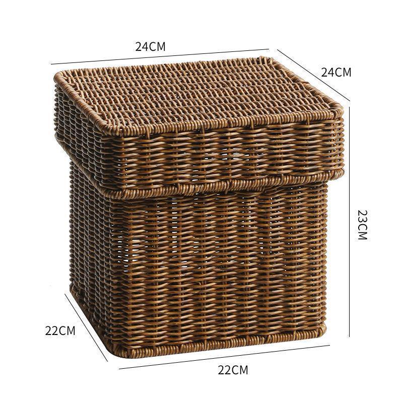 Плетеная коробка для хранения: Универсальная корзина для организации книг, журналов, закусок, игрушек и многого другого в гостиной или кабинете.