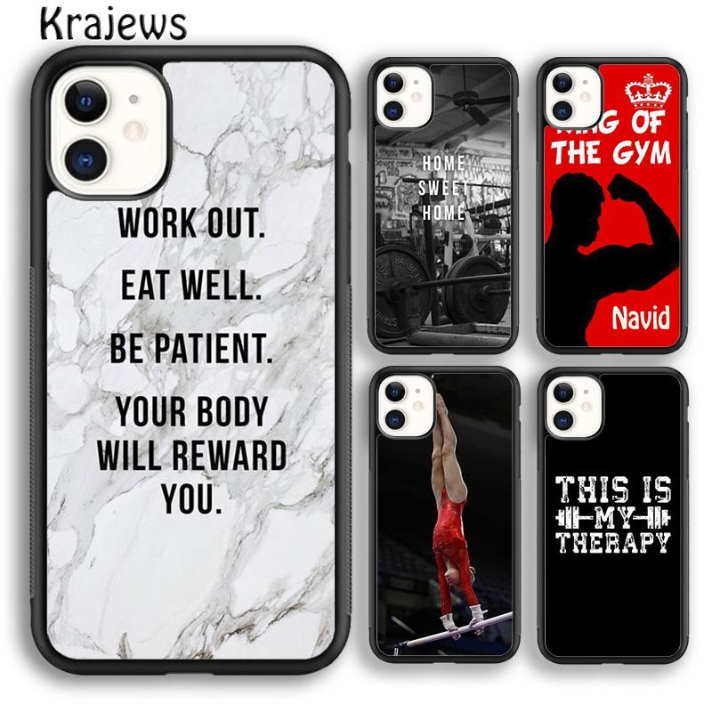 Чехол для телефона Krajews для фитнеса, бодибилдинга и тренажерного зала для iPhone 14 5 6s 7 8 plus X XR XS 11 12 13 pro max Samsung S21 S22ultra Plus