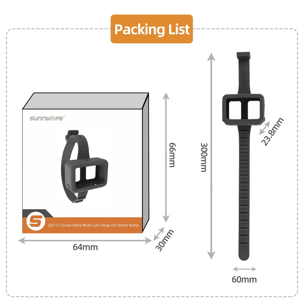 Силиконовый чехол-ремешок Vision Dock для DJI Osmo Nano, защитный чехол от царапин и потери для аксессуаров камеры DJI Osmo Nano