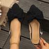 Summer Flat-bottomed Bow Bag Head Sandals New European and American Large-size Pointed Back Empty Sandals Women