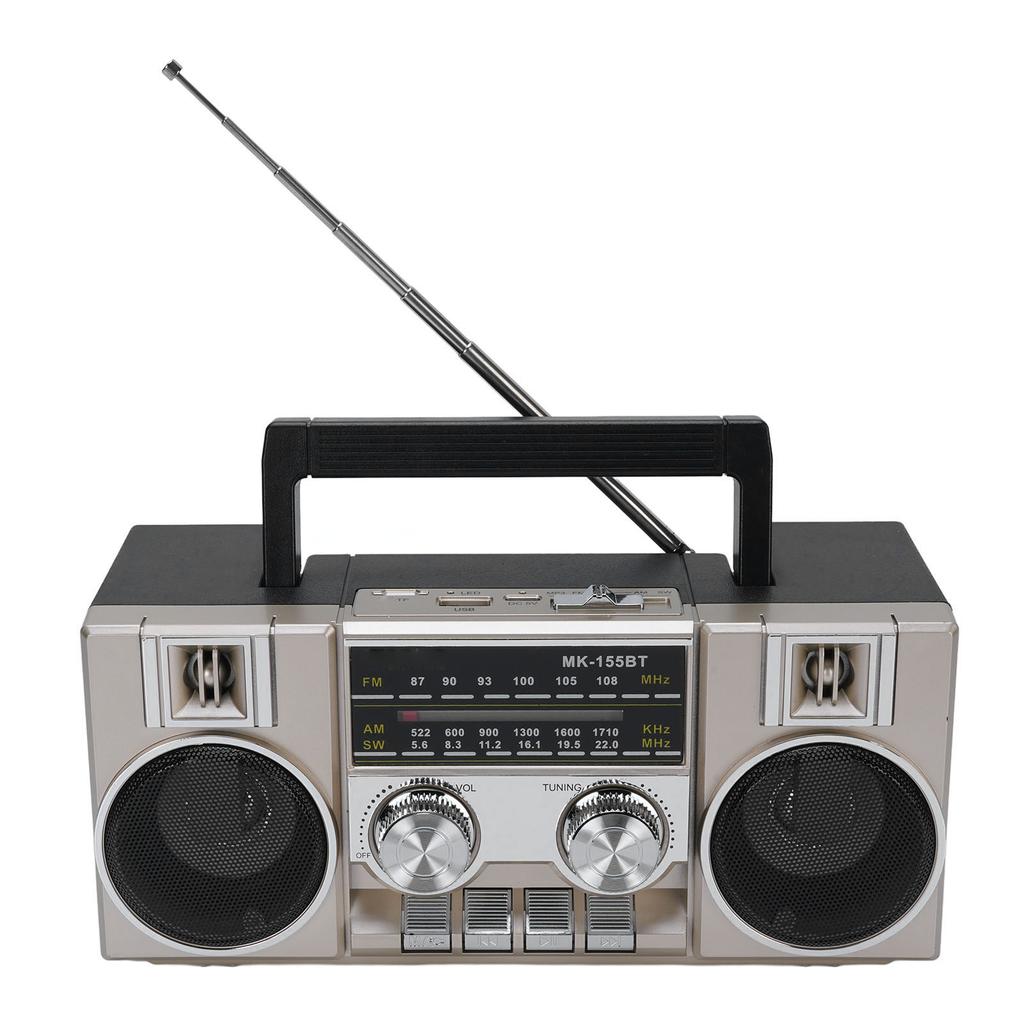 Portable FM AM SW Radio Full Band Clear Sound Quality Radio with RGB Speaker for Garden Bathroom