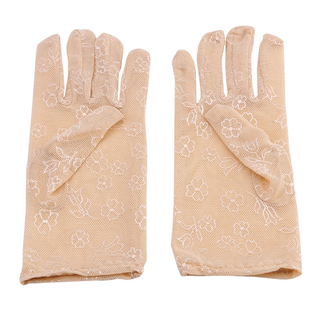 Женские перчатки для защиты рук на открытом воздухе, жаккардовые велосипедные солнцезащитные кремы, короткие кружевные варежки