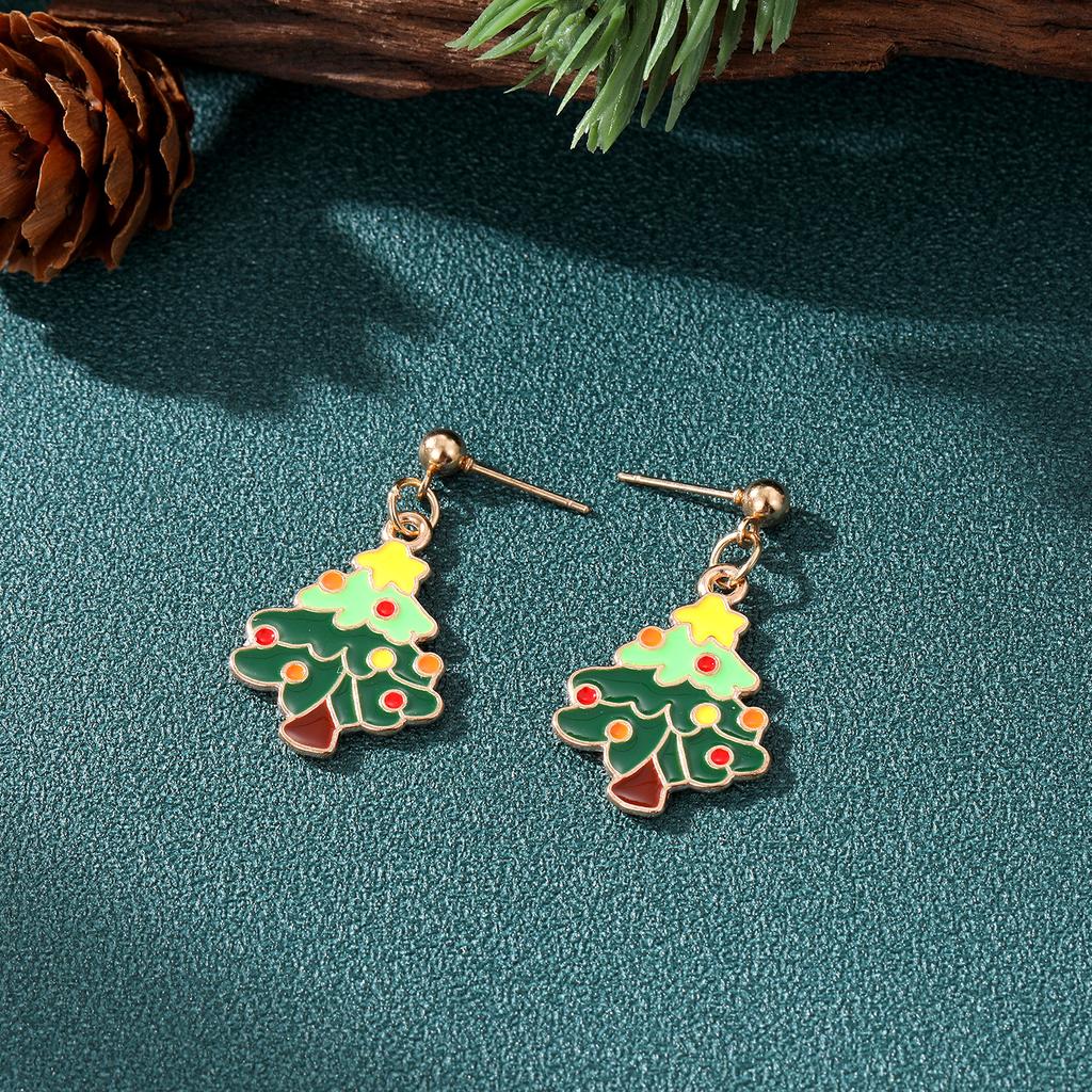 2022 Новый Рождественский Серьги Ожерелье 3 Шт. Модный Элегантный Комплект Ювелирных Изделий Рождественская Елка Кулон Девушка Серьги Изысканный Подарочный Комплект Ювелирных Изделий