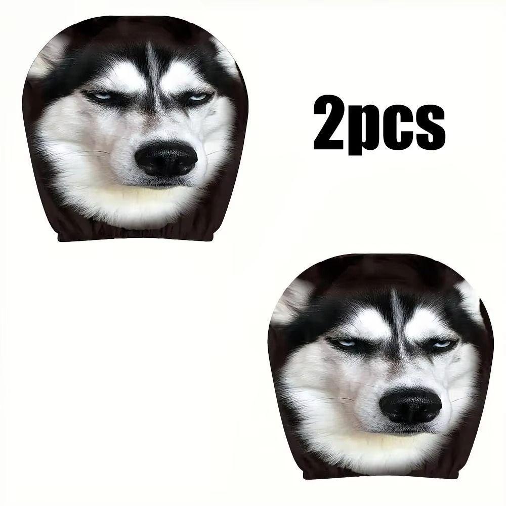 Cartoon Car Headrest Covers Exaggerated Car Seat Headcover Car Pillowcase Gift for Car Lover
