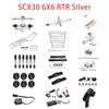 SCX30 V4 Серебристое шасси 6x6 с полной кабиной LC79 Комплект RTR