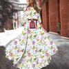 2025 весна и осень новое платье с принтом маятниковый темперамент шифоновое цветочное облегающее платье