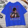 Arcane Vi Модная уличная футболка для мужчин женщин Лига Легенд Тренд Одежда Джинкс Аниме Фанатам Подарок Футболки в уличном стиле