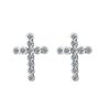 Серьги-гвоздики с бриллиантами в форме креста из стерлингового серебра 925 пробы в корейском стиле, персонализированные, подходящие друг другу, серьги в парном стиле, серебряные ювелирные изделия