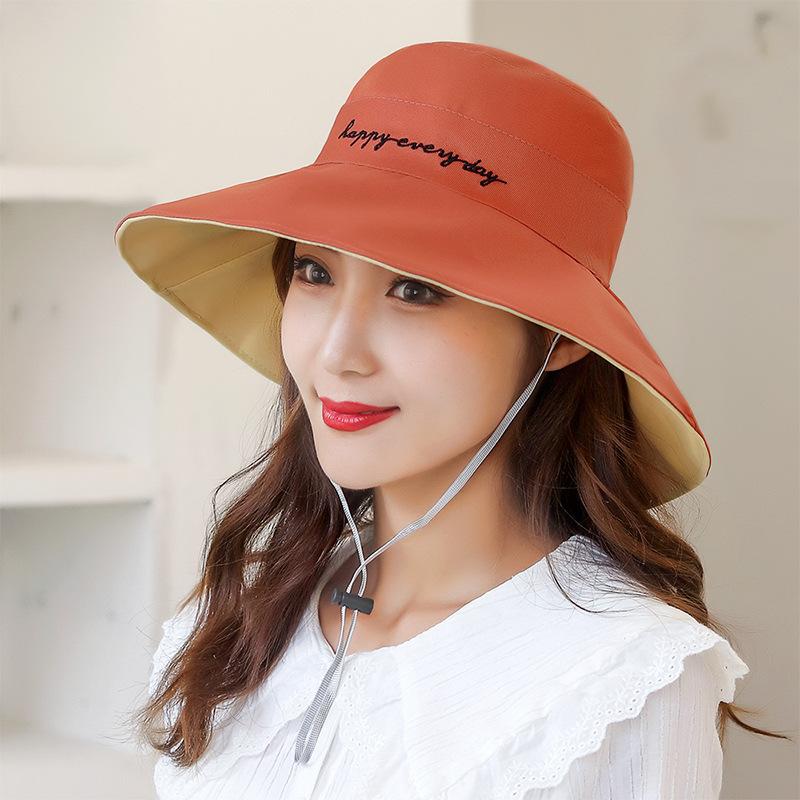 Весенне-летние двусторонние шляпы с широкими полями и вышивкой для пляжа, женские шляпы с широкими полями, солнцезащитные шляпы с ветрозащитной веревкой