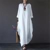Винтажное хлопковое льняное платье большого размера для пляжа, женское повседневное уличное платье с длинным рукавом, халат, одежда