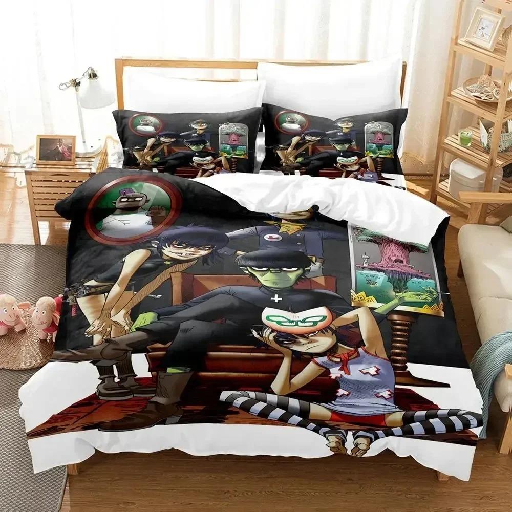 3D Printed Band Gorillaz Anime Duvet Cover Pillowcase Bedding Set Adult Boy Girl Bedroom Decoration Twin Full Queen King Size