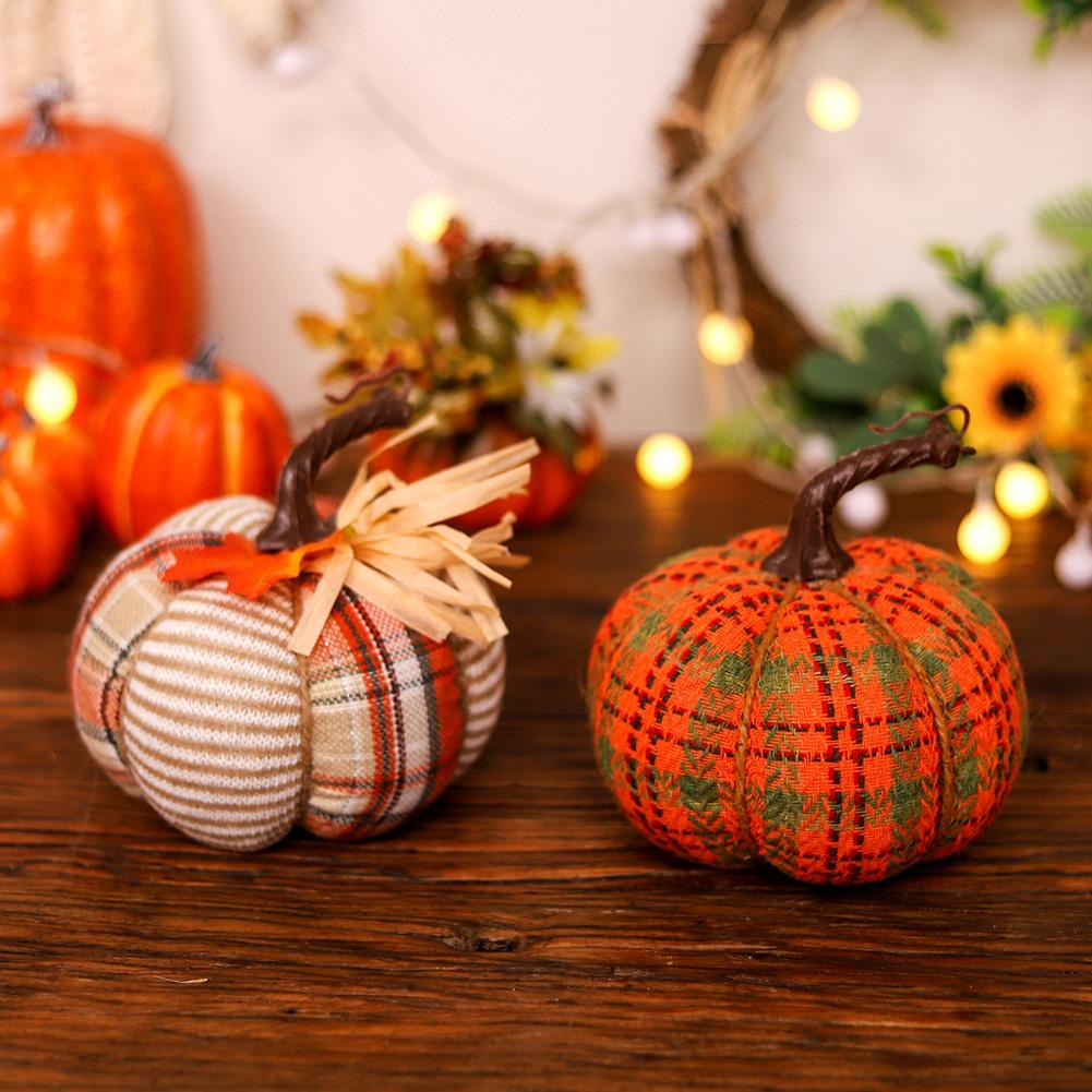 Декоративные вязаные тыквы в осеннем стиле для деревенского дома, Thanksgiving, урожай, Хэллоуин, центральный элемент стола, камин, декор кухни