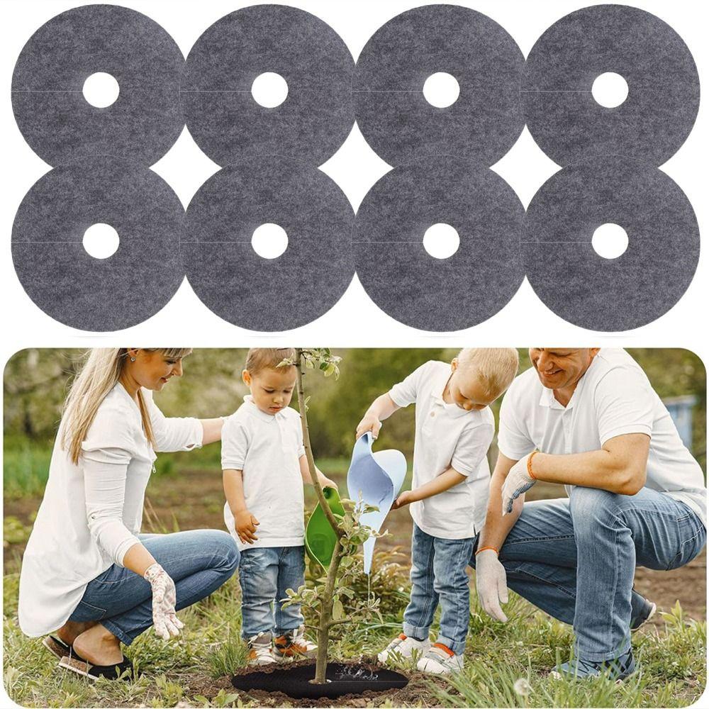 20pcs Degradable Round Weeds Barrier Mats Breathable Weeds Mulch Ring  For Garden Tree Protection