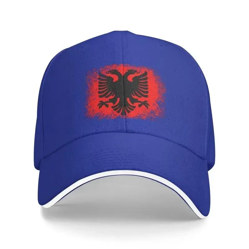 Индивидуальная бейсболка с флагом Албании для мужчин и женщин, регулируемая, с гербом Албанского орла, кепка папы, для улицы