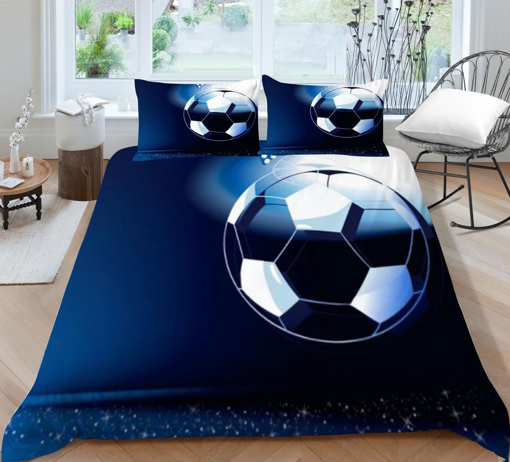 Пододеяльник Наволочка Двух- или Трехпредметный Серия Футбол 3D Цифровая Печать Полиэстер