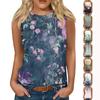 Women's Fashion Summer Round Neck Tank Top Lightweight Sleeveless  Print Tank Top