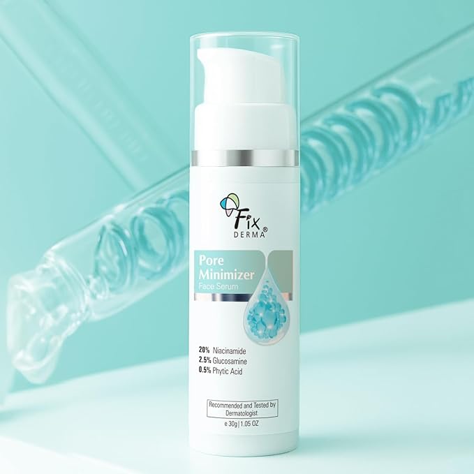 Fixderma Сыворотка для лица с 20% ниацинамида 30 г - Сужает поры, с 2,5% глюкозамина и гиалуроновой кислотой | Увлажняющая для мужчин и женщин