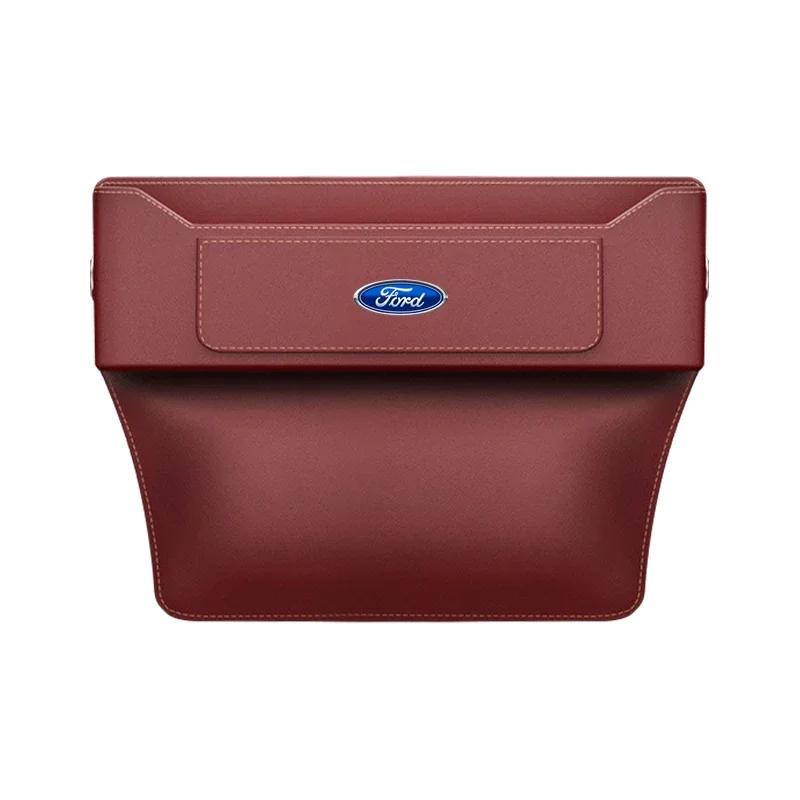 Hot 2025 Hot For Ford 1pcs Car Seat Gap Leather Side Storage Box Car Accessories For Ford B-Max cmax smax KA st line Galaxy Expl