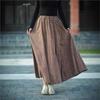 Woman Autumn Niche Vintage Personality A-Line Skirt Elastic Waist Solid Color Retro Skirt