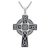 Retro Vintage Titanium Steel Christian Celtic Cross Necklace Vikings Pendant Necklace