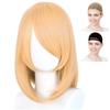 CaseEden Cosplay Wig, Premium Smooth Short 40cm Heat-Resistant Blonde Gold (WIG6186)