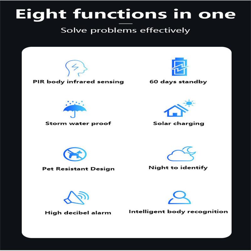 Солнечная сигнализация, 3 режима, IP65, водонепроницаемый датчик дистанционного управления, охранная сигнализация, настенный светильник для вождения